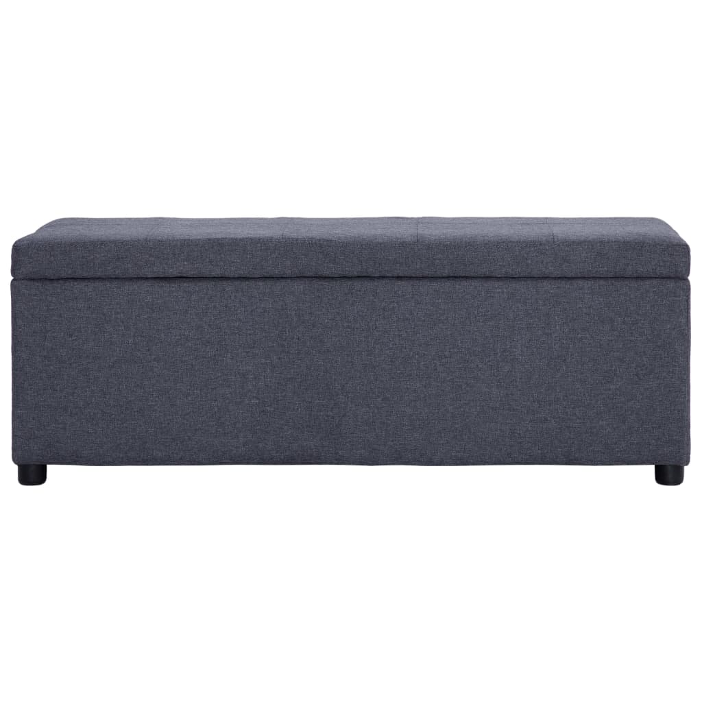 vidaXL Ławka ze schowkiem, 116 cm, ciemnoszara, poliester