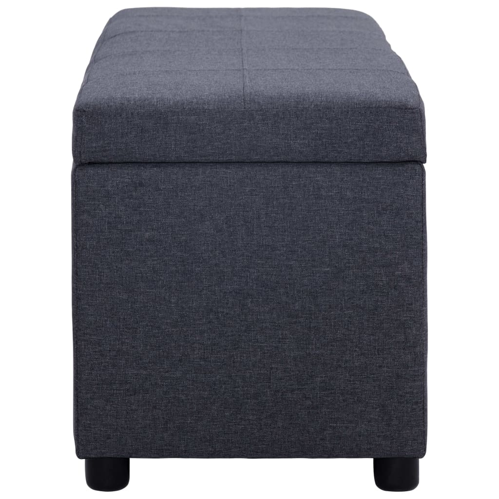 vidaXL Ławka ze schowkiem, 116 cm, ciemnoszara, poliester