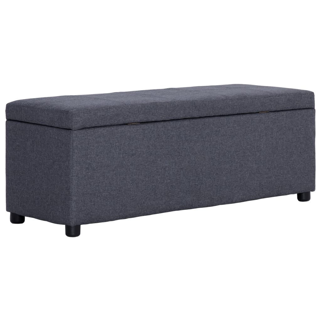 vidaXL Ławka ze schowkiem, 116 cm, ciemnoszara, poliester