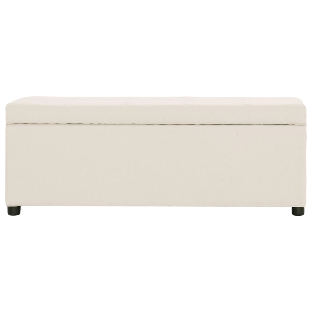 vidaXL Ławka ze schowkiem, 116 cm, kremowa, poliester