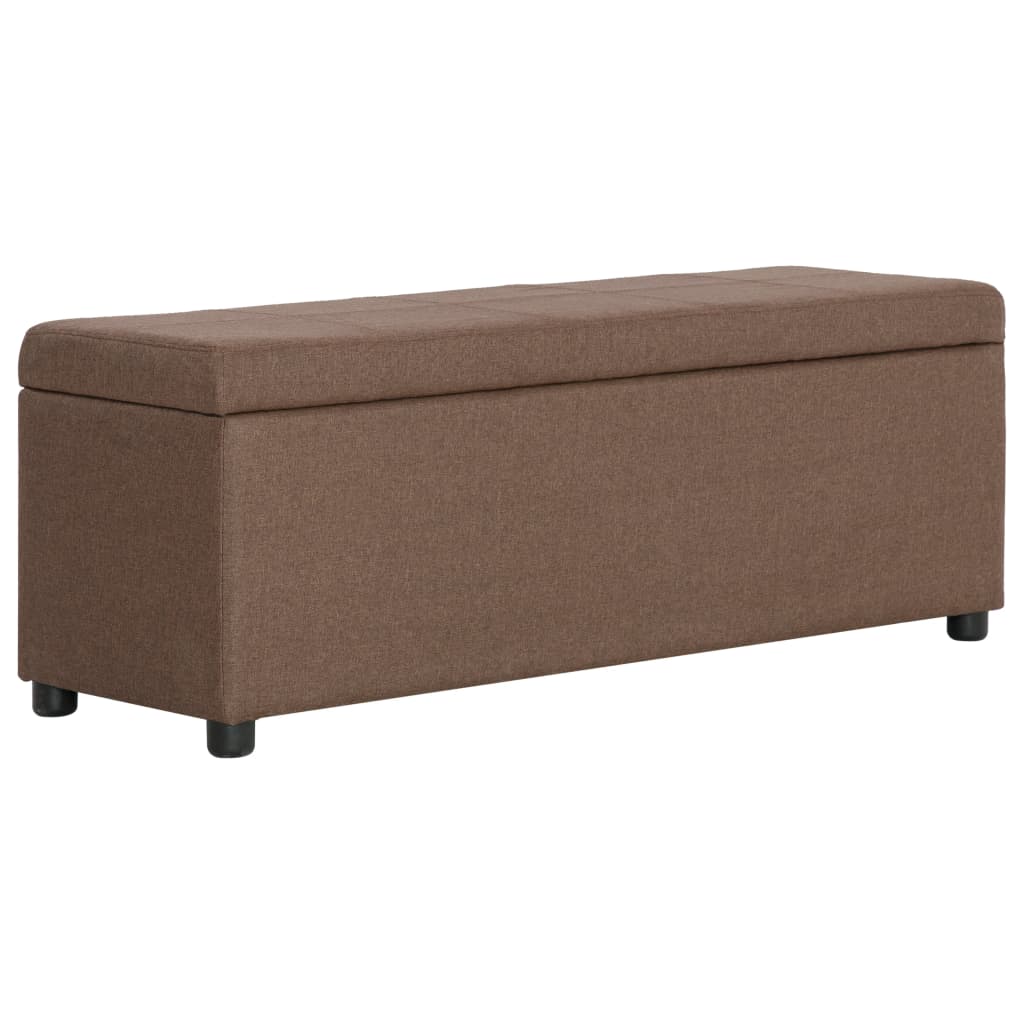 vidaXL Ławka ze schowkiem, 116 cm, brązowa, poliester