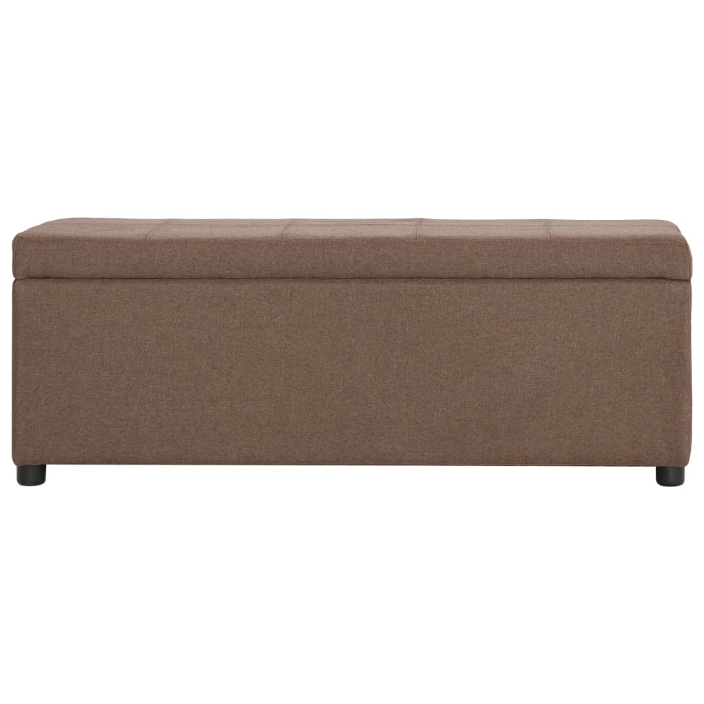 vidaXL Ławka ze schowkiem, 116 cm, brązowa, poliester