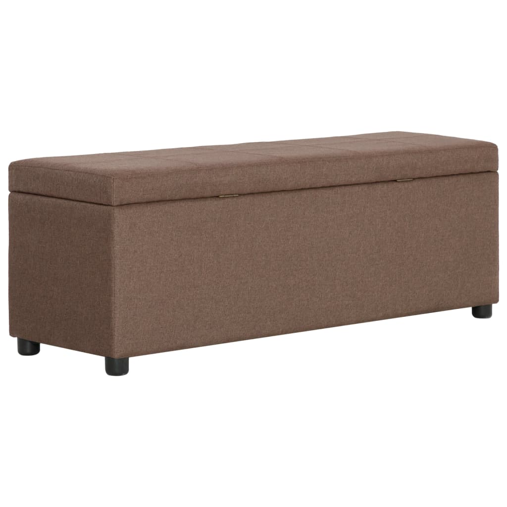 vidaXL Ławka ze schowkiem, 116 cm, brązowa, poliester
