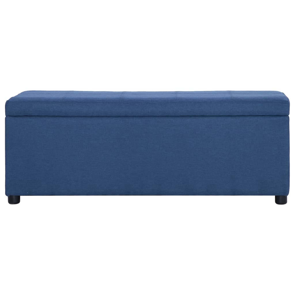 vidaXL Ławka ze schowkiem, 116 cm, niebieska, poliester