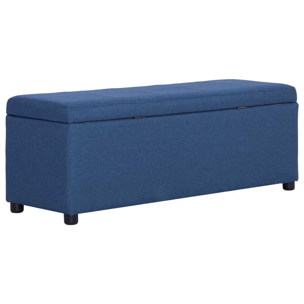 vidaXL Ławka ze schowkiem, 116 cm, niebieska, poliester