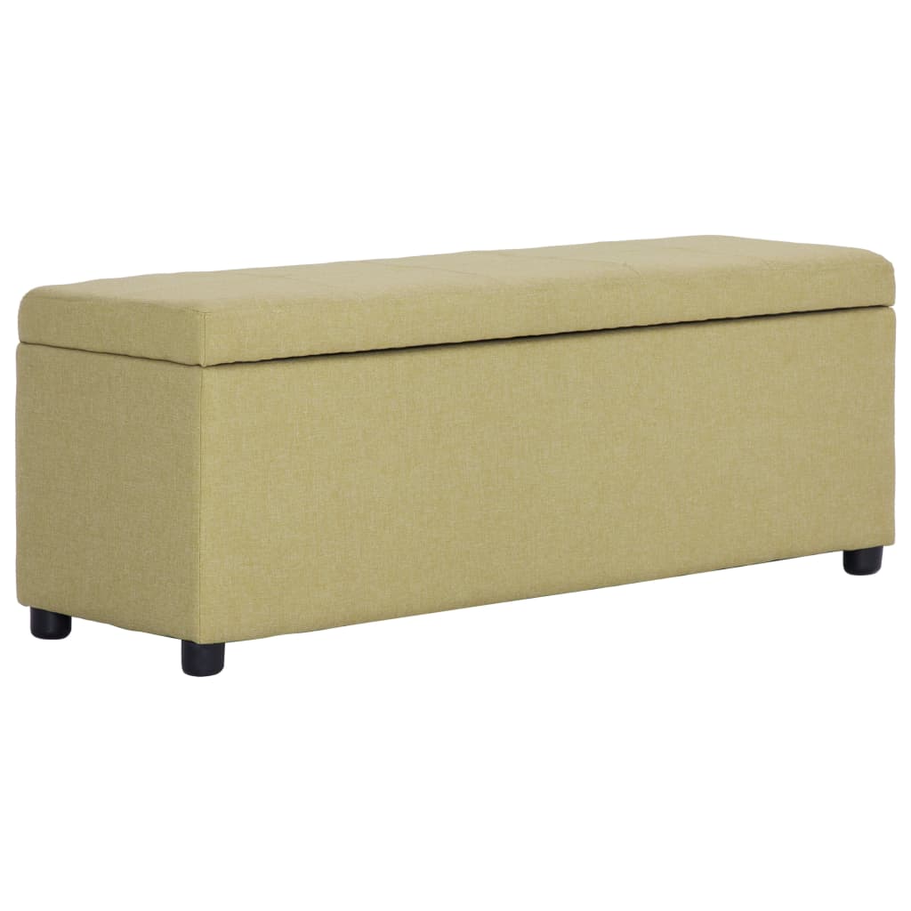 vidaXL Ławka ze schowkiem, 116 cm, zielona, poliester