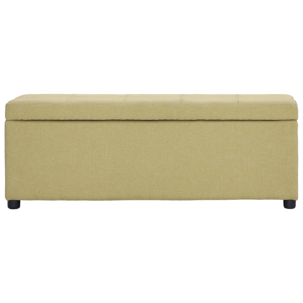 vidaXL Ławka ze schowkiem, 116 cm, zielona, poliester