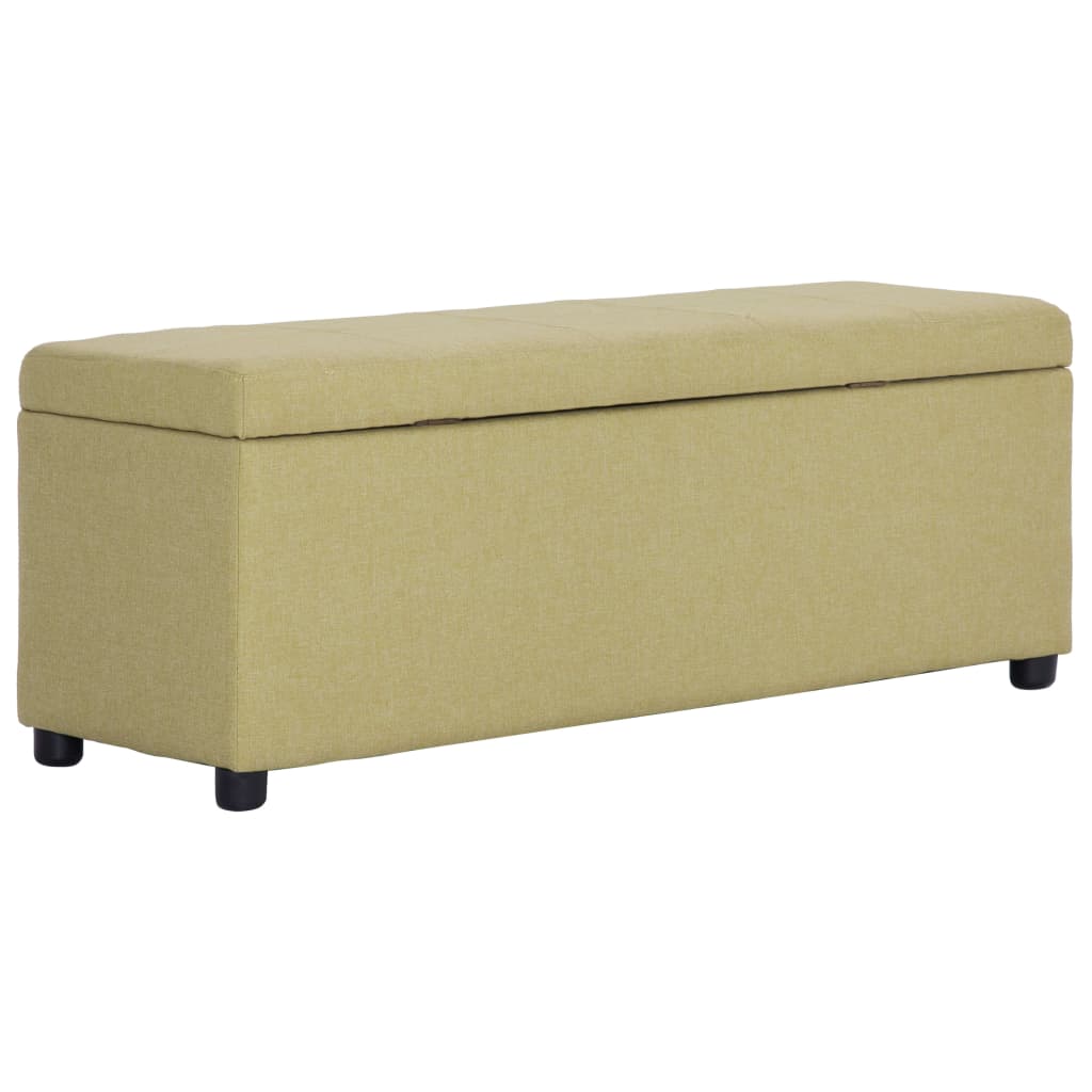 vidaXL Ławka ze schowkiem, 116 cm, zielona, poliester