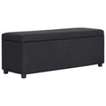 vidaXL Ławka ze schowkiem, 116 cm, black, poliester