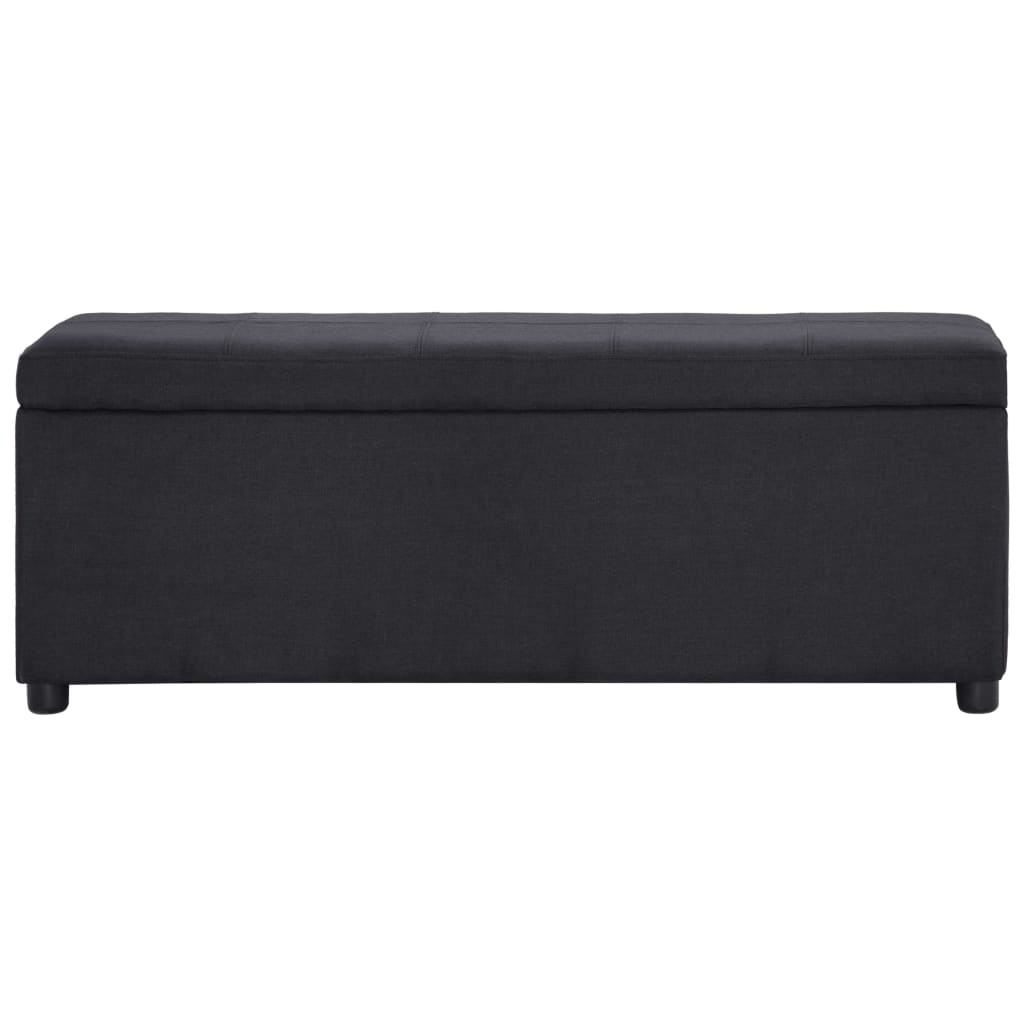 vidaXL Ławka ze schowkiem, 116 cm, black, poliester