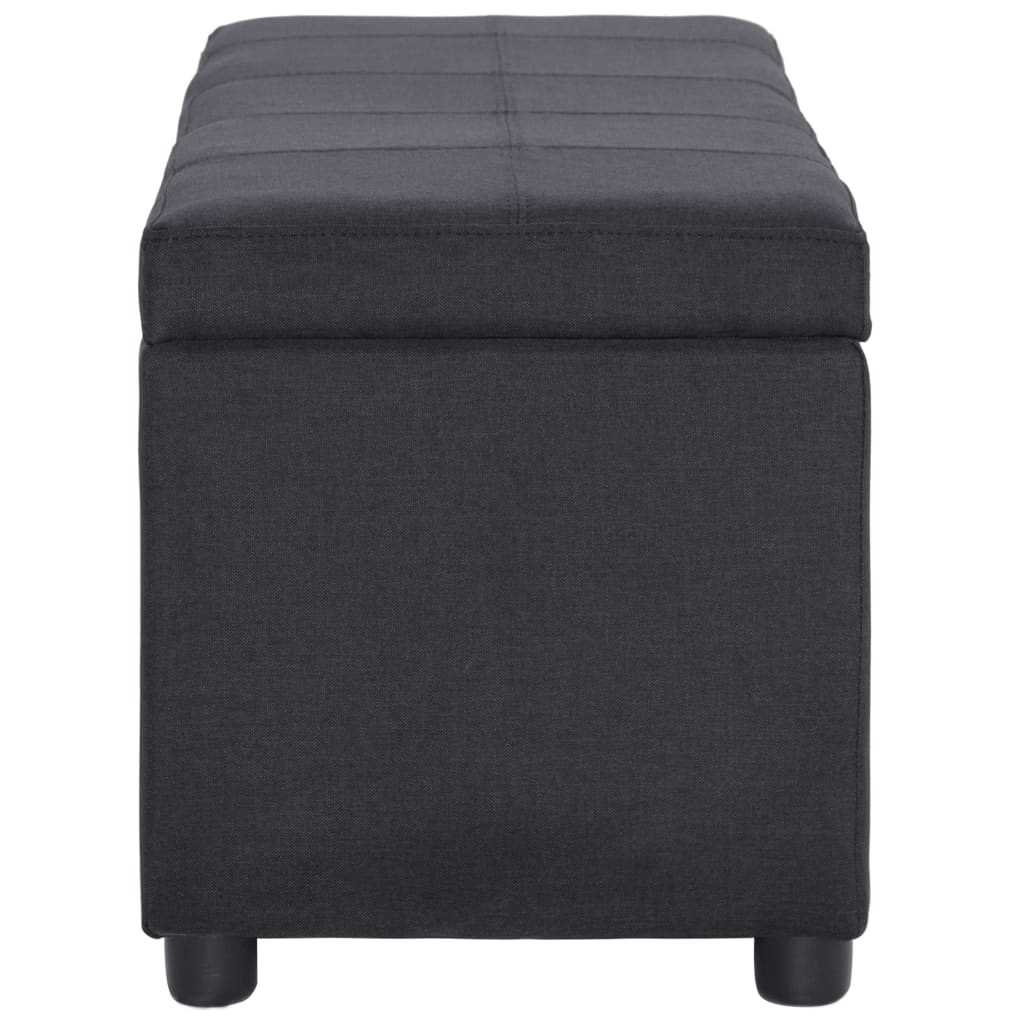 vidaXL Ławka ze schowkiem, 116 cm, black, poliester