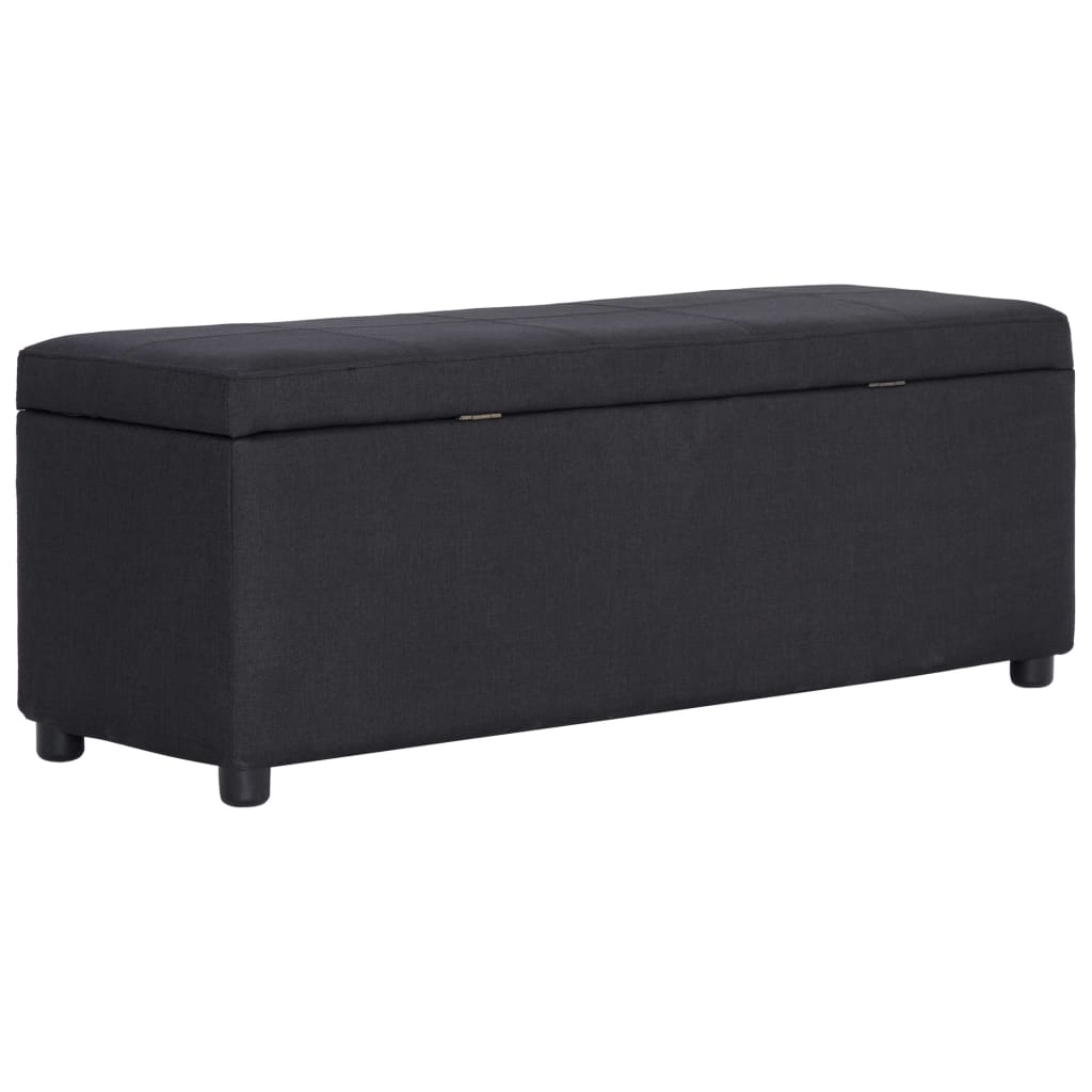 vidaXL Ławka ze schowkiem, 116 cm, black, poliester