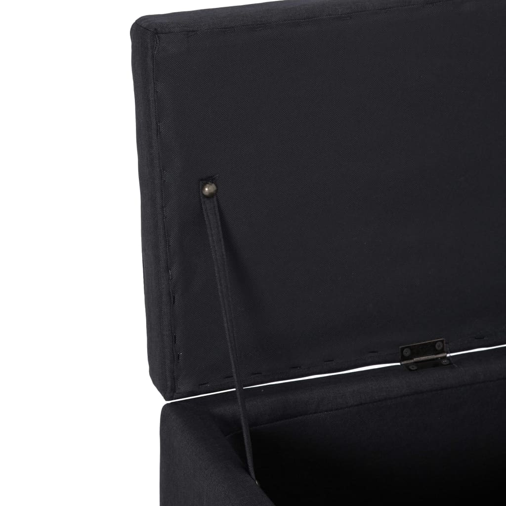 vidaXL Ławka ze schowkiem, 116 cm, black, poliester