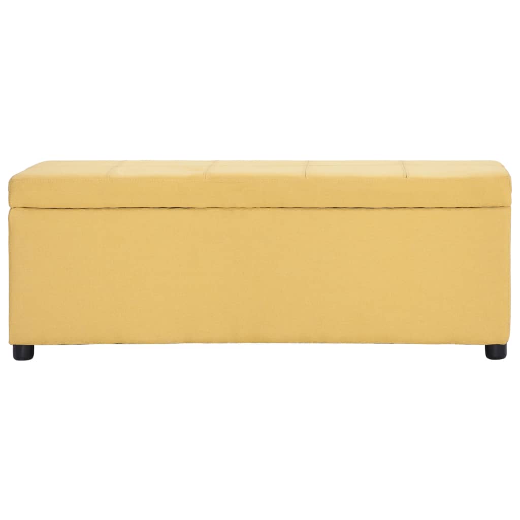 vidaXL Ławka ze schowkiem, 116 cm, żółta, poliester