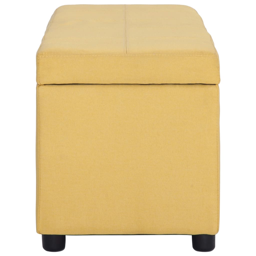 vidaXL Ławka ze schowkiem, 116 cm, żółta, poliester