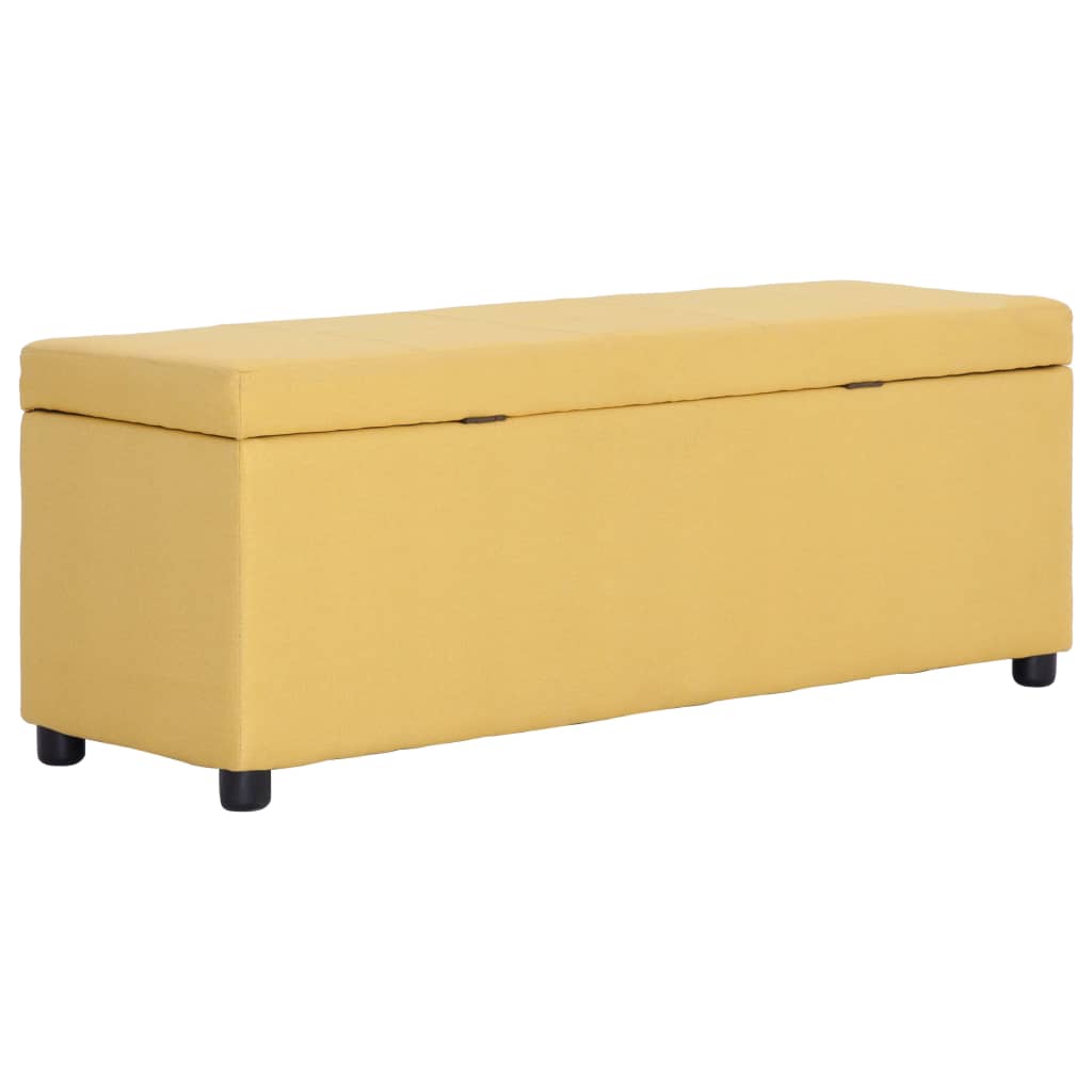 vidaXL Ławka ze schowkiem, 116 cm, żółta, poliester
