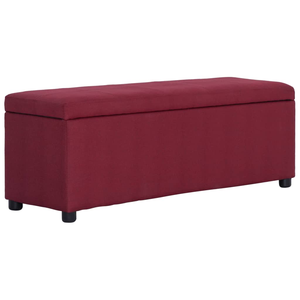 vidaXL Ławka ze schowkiem, 116 cm, czerwone wino, poliester