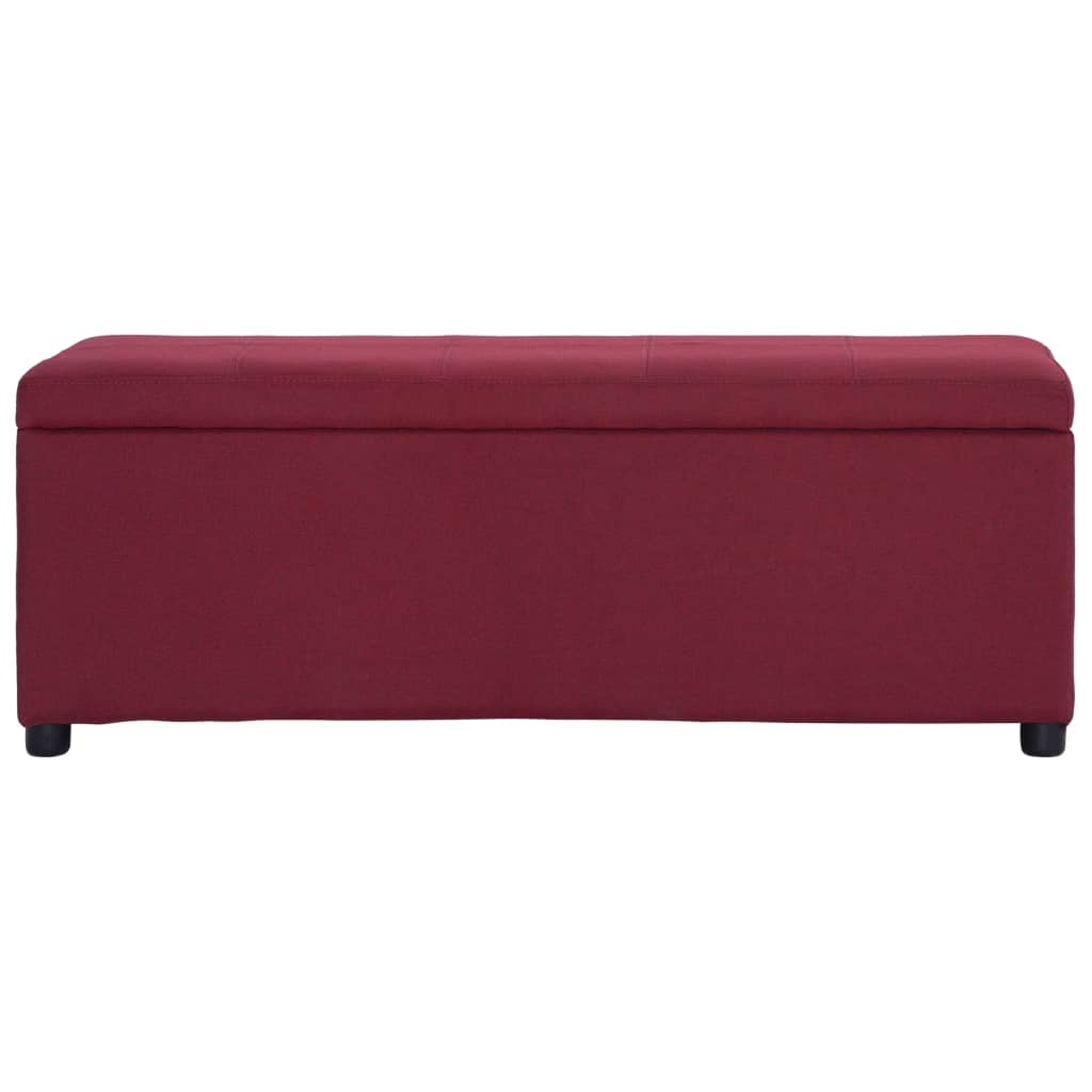 vidaXL Ławka ze schowkiem, 116 cm, czerwone wino, poliester