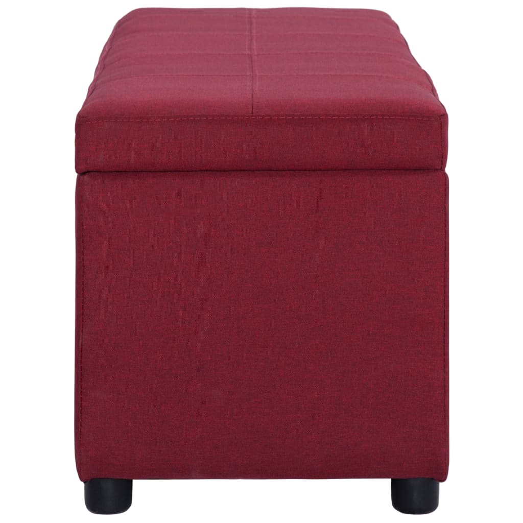 vidaXL Ławka ze schowkiem, 116 cm, czerwone wino, poliester