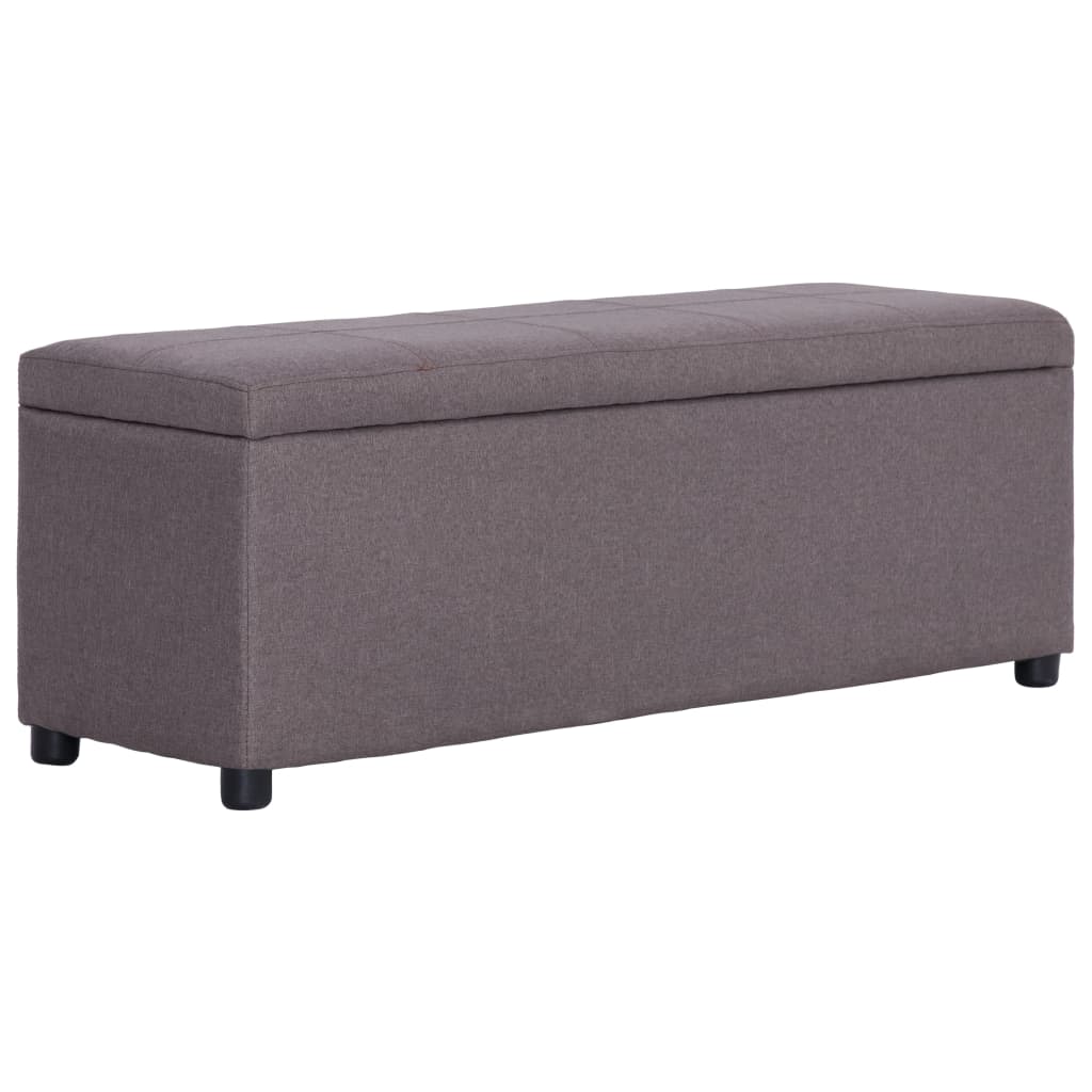 vidaXL Ławka ze schowkiem, 116 cm, taupe, poliester