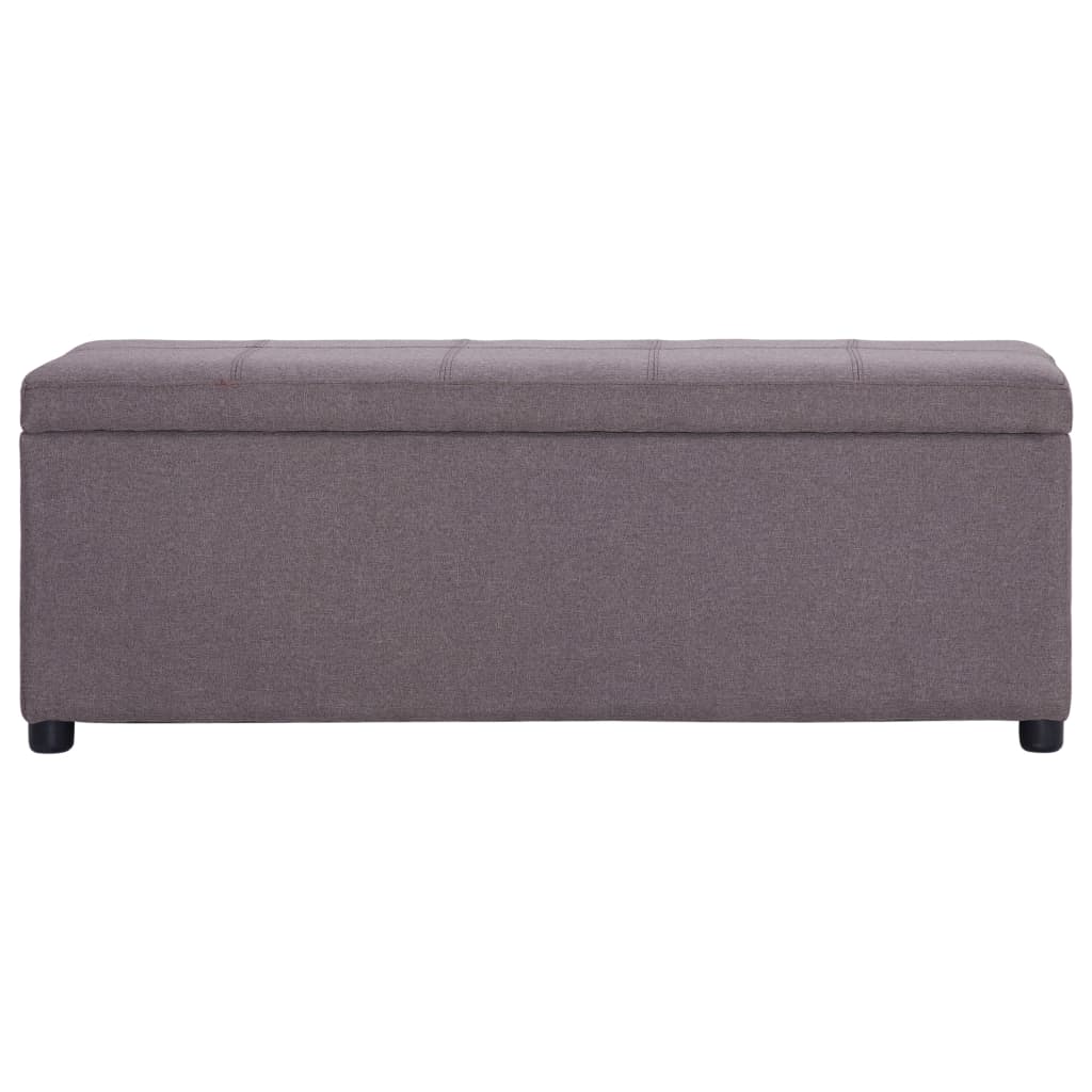 vidaXL Ławka ze schowkiem, 116 cm, taupe, poliester
