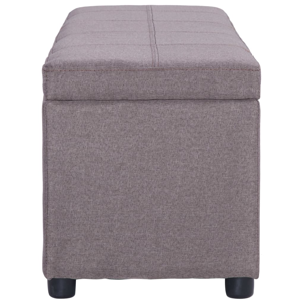 vidaXL Ławka ze schowkiem, 116 cm, taupe, poliester