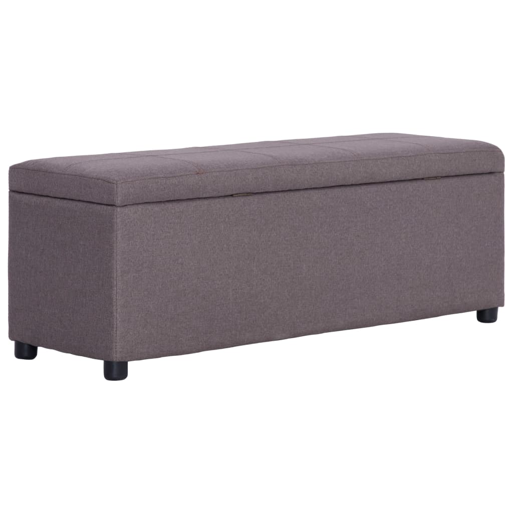 vidaXL Ławka ze schowkiem, 116 cm, taupe, poliester