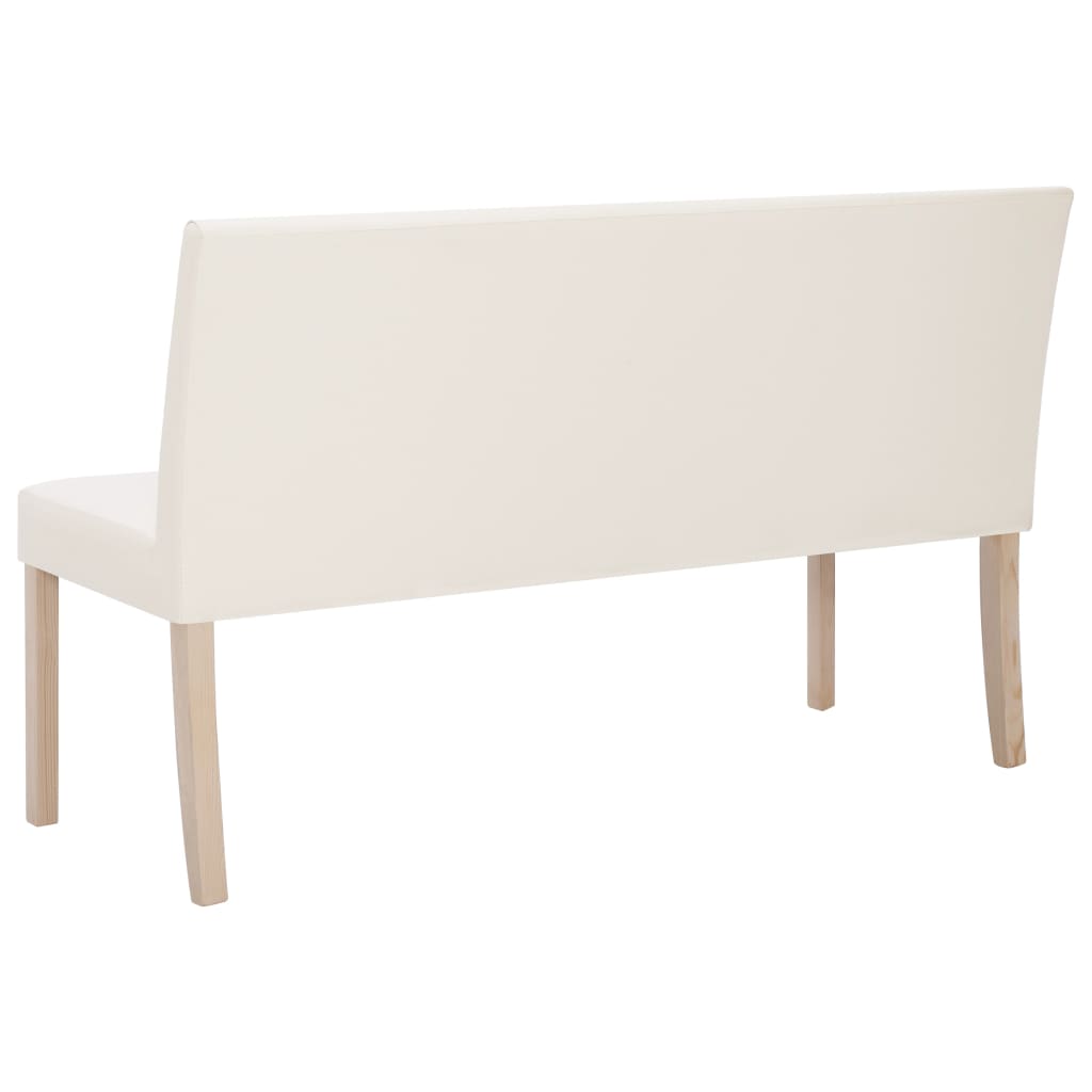 vidaXL Ławka, 139,5 cm, kremowa, sztuczna skóra