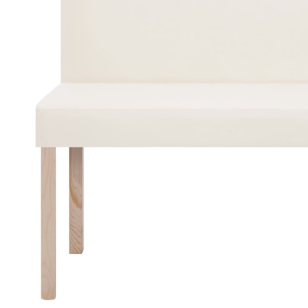 vidaXL Ławka, 139,5 cm, kremowa, sztuczna skóra