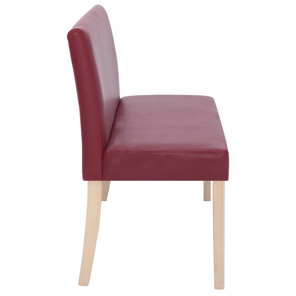 vidaXL Ławka, 139,5 cm, czerwone wino, sztuczna skóra
