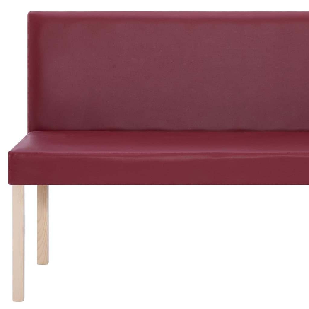 vidaXL Ławka, 139,5 cm, czerwone wino, sztuczna skóra