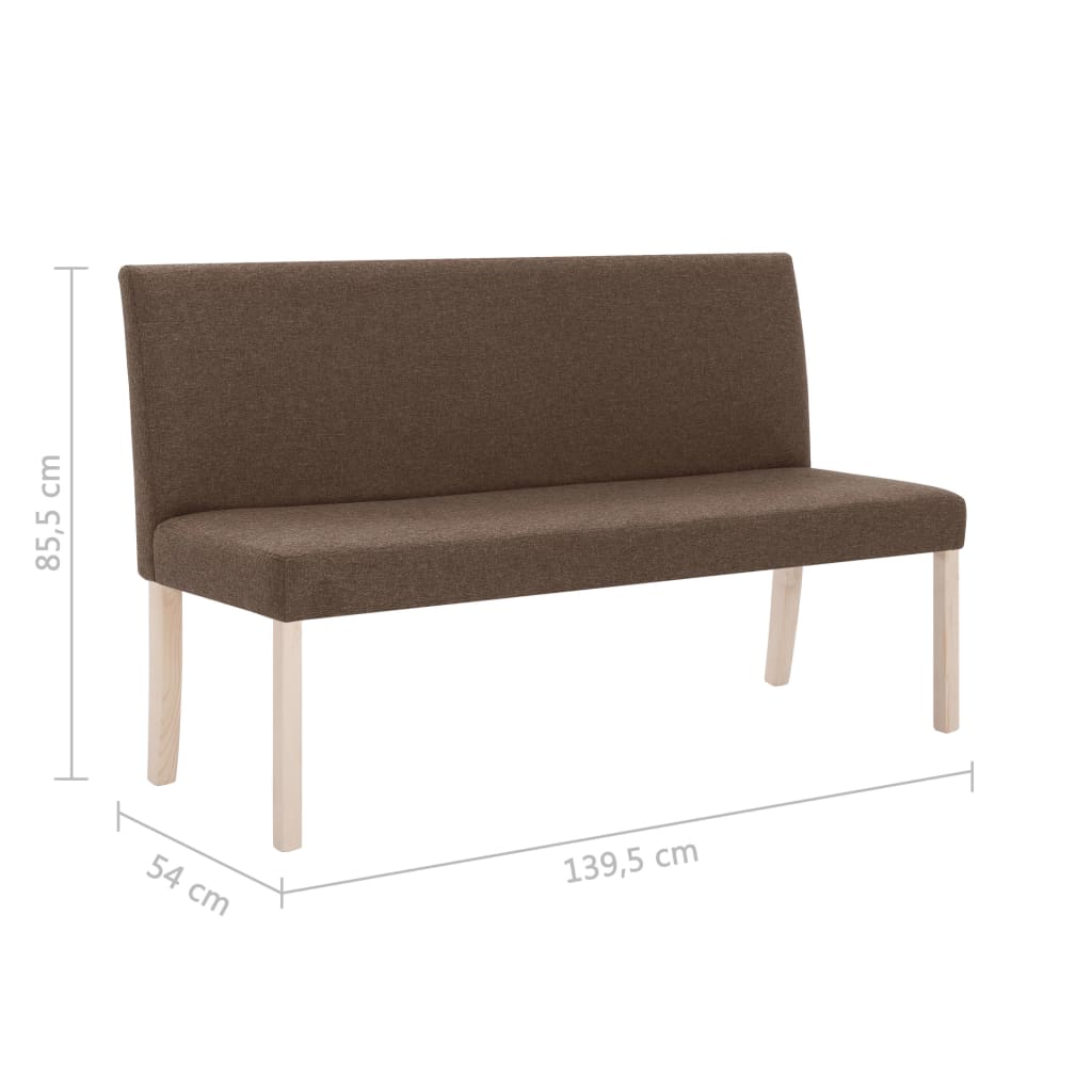 vidaXL Ławka, 139,5 cm, brązowa, poliester
