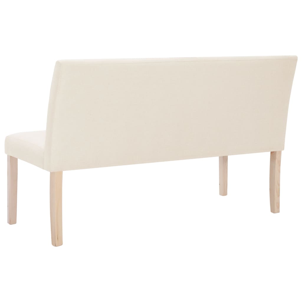 vidaXL Ławka, 139,5 cm, kremowa, poliester