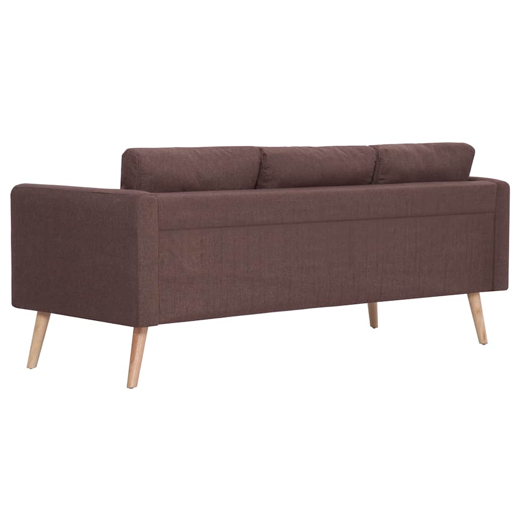 vidaXL 3-osobowa sofa tapicerowana tkaniną, brązowa