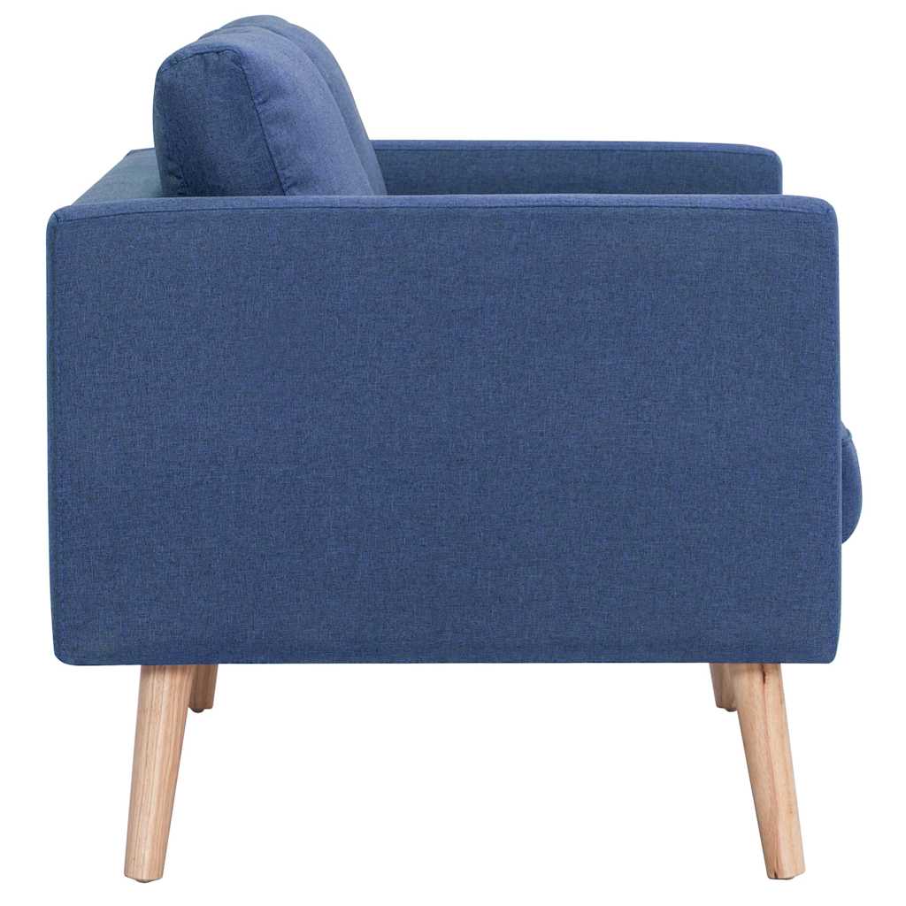 vidaXL 2-osobowa sofa tapicerowana tkaniną, niebieska