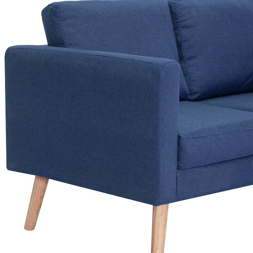 vidaXL 2-osobowa sofa tapicerowana tkaniną, niebieska