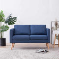 vidaXL 2-osobowa sofa tapicerowana tkaniną, niebieska