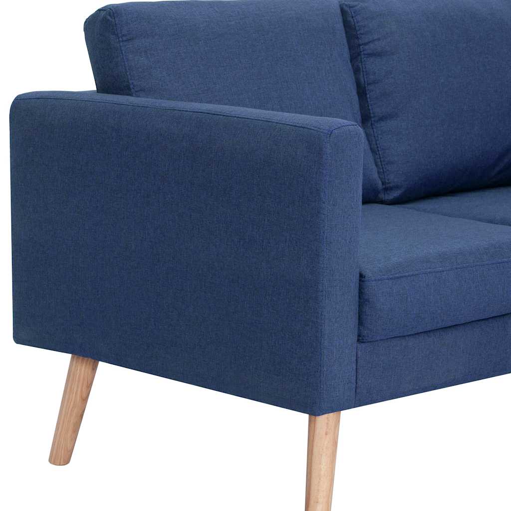 vidaXL 3-osobowa sofa tapicerowana tkaniną, niebieska