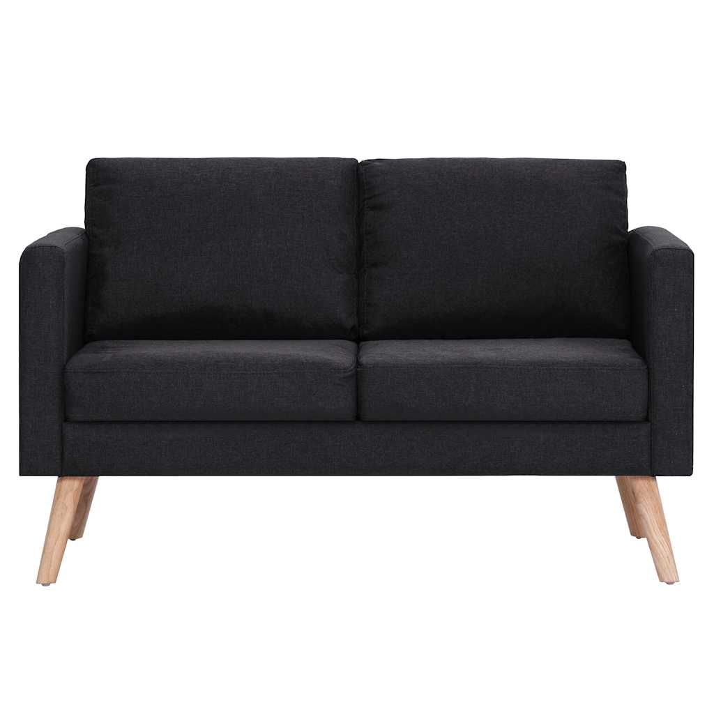 vidaXL 2-osobowa sofa tapicerowana tkaniną, czarna