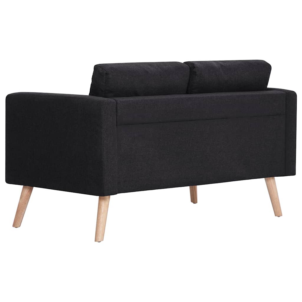 vidaXL 2-osobowa sofa tapicerowana tkaniną, czarna
