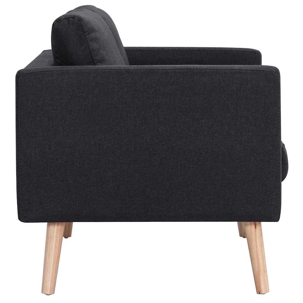 vidaXL 2-osobowa sofa tapicerowana tkaniną, czarna