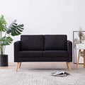 vidaXL 2-osobowa sofa tapicerowana tkaniną, czarna
