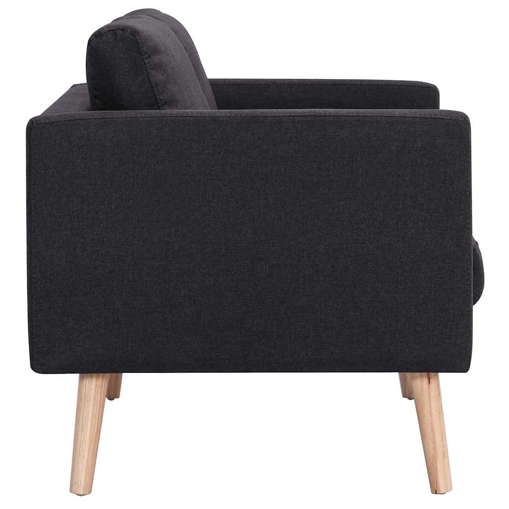 vidaXL 3-osobowa sofa tapicerowana tkaniną, czarna