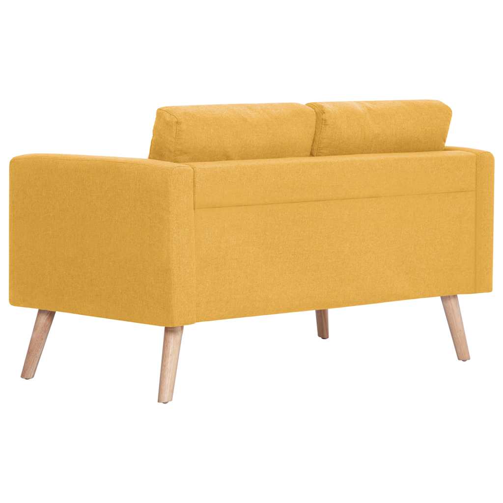 vidaXL Sofa 2-osobowa tapicerowana tkaniną, żółta