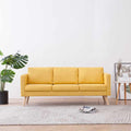vidaXL Sofa 3-osobowa tapicerowana tkaniną, żółta