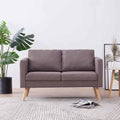 vidaXL Sofa 2-osobowa, tapicerowana tkaniną, taupe