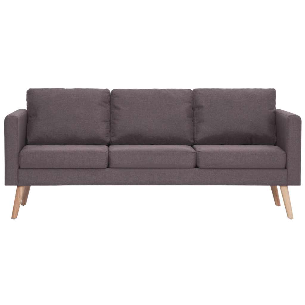 vidaXL Sofa 3-osobowa, tapicerowana tkaniną, taupe