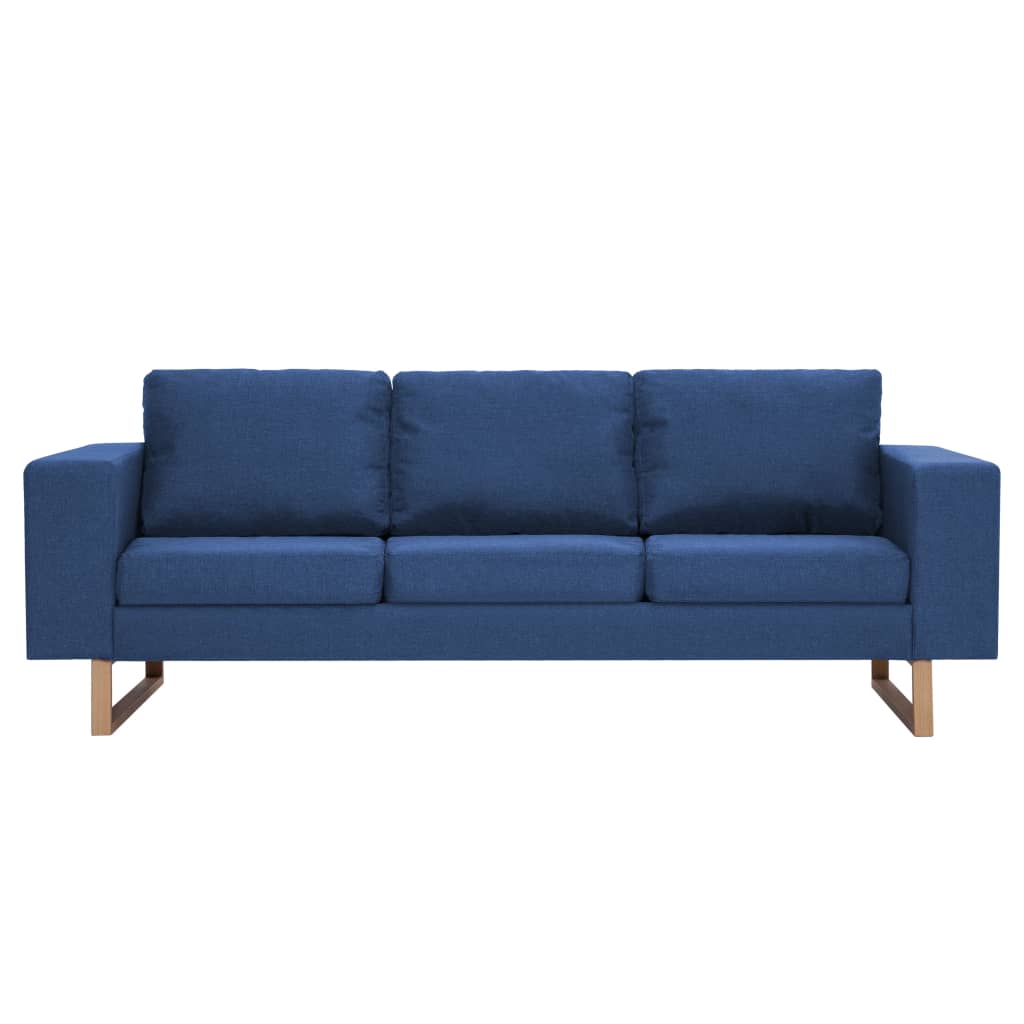 vidaXL 3-osobowa sofa tapicerowana tkaniną, niebieska