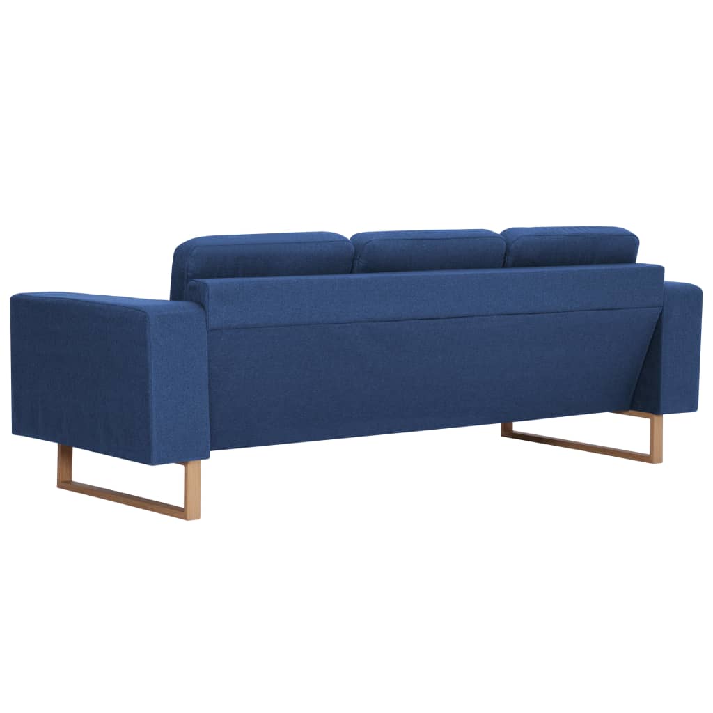 vidaXL 3-osobowa sofa tapicerowana tkaniną, niebieska