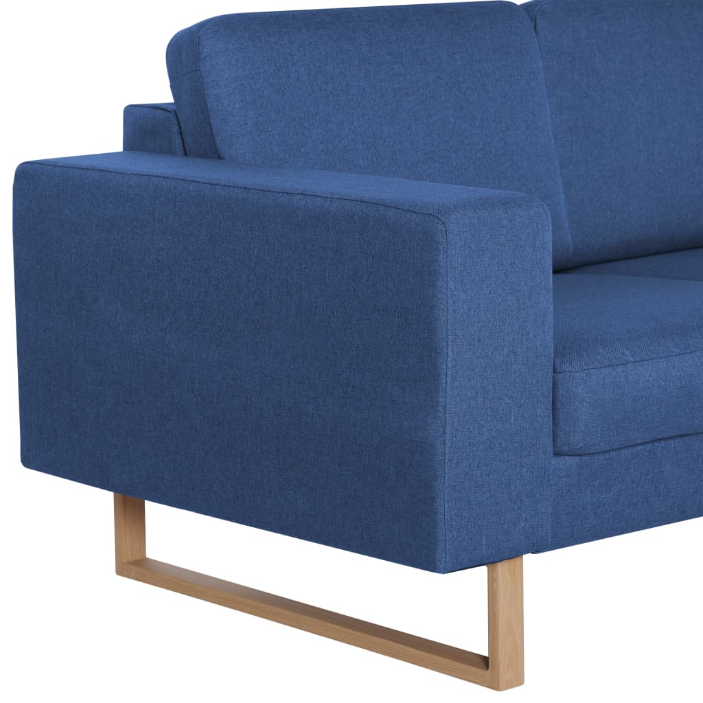 vidaXL 3-osobowa sofa tapicerowana tkaniną, niebieska